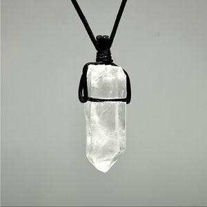 Clear Quartz Big Oversized Crystal Pendant Necklace